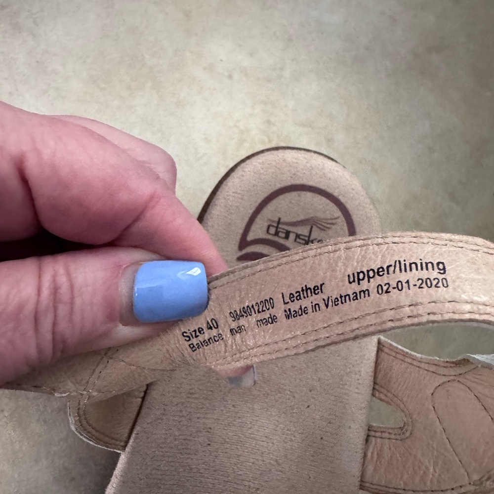Dansko White Leather Season Sandals with Contoured Footbed - Picture 9 of 9